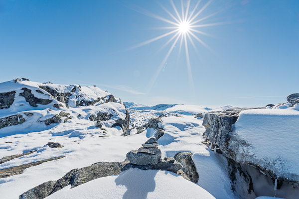 Snow-covered Mt. Dalsnibba viewpoint in Norway on a Norwegian Prima cruise