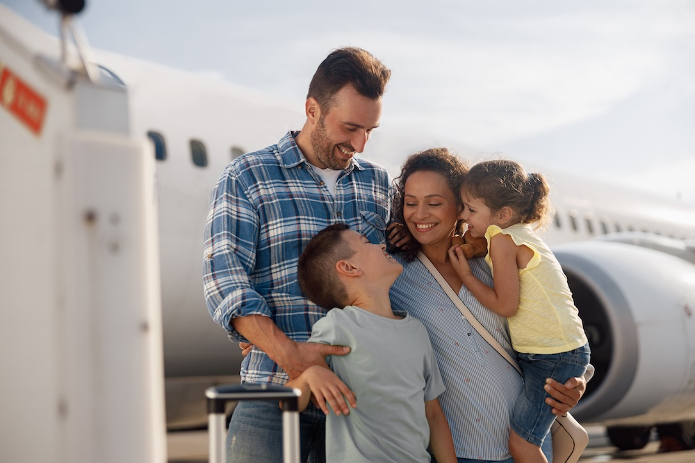 Family in airport